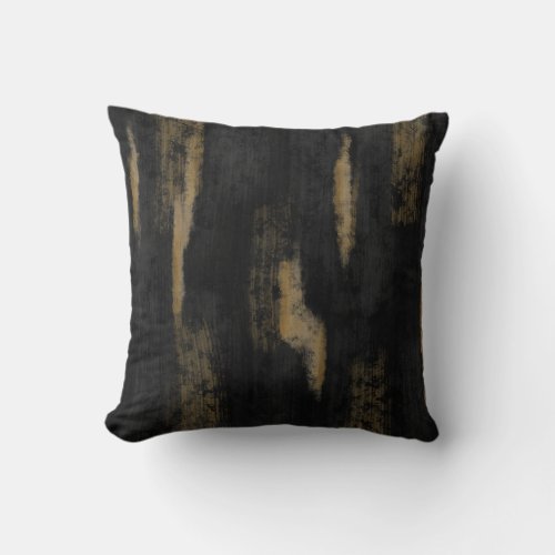 Abstract Soft Hues Deep Charcoal  Gold Throw Pillow