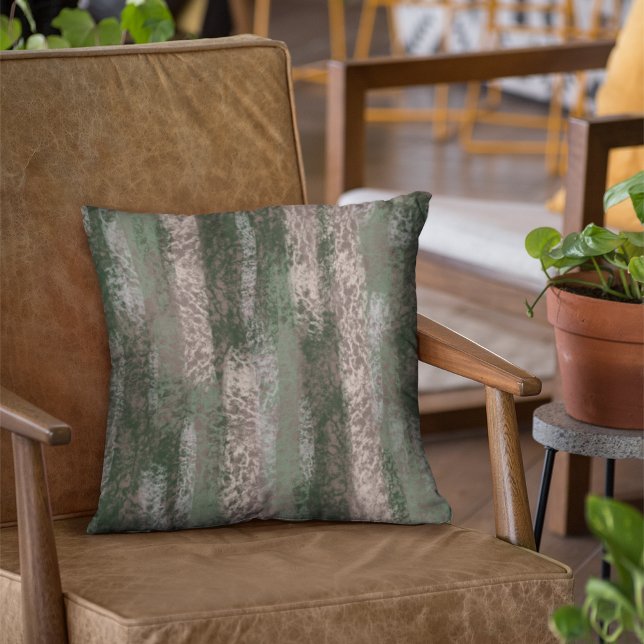 Abstract Soft Hues Gray Beige Green Throw Pillow (Creator Uploaded)