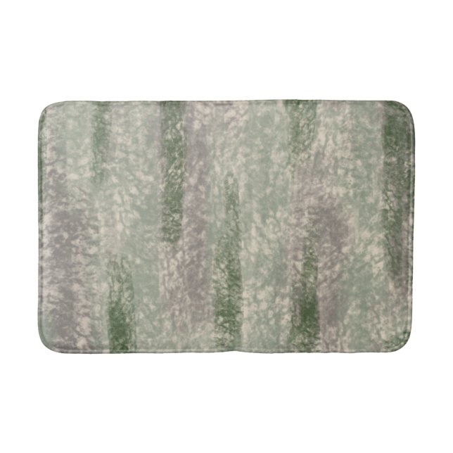 Abstract Soft Hues Gray Beige Moss & Stone Bath Mat (Front)