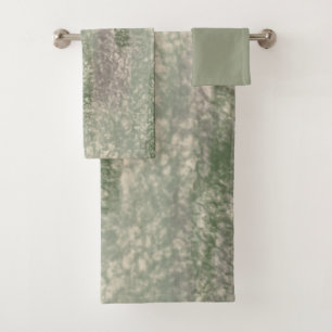 Abstract Soft Hues Gray Beige Moss & Stone Bath Towel Set