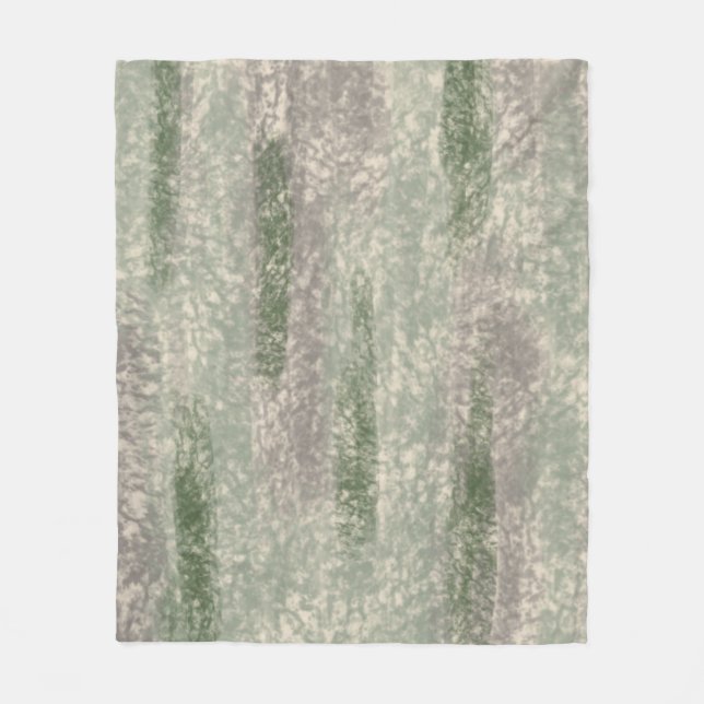Abstract Soft Hues Gray Beige Moss & Stone Fleece Blanket (Front)