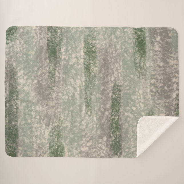 Abstract Soft Hues Gray Beige Moss & Stone Sherpa Blanket (Front (Horizontal))