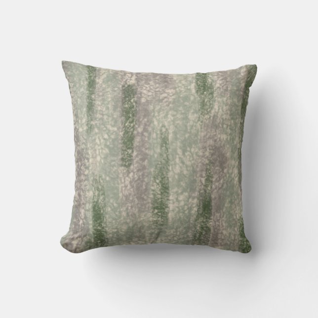 Abstract Soft Hues Gray Beige Moss & Stone Throw Pillow (Front)