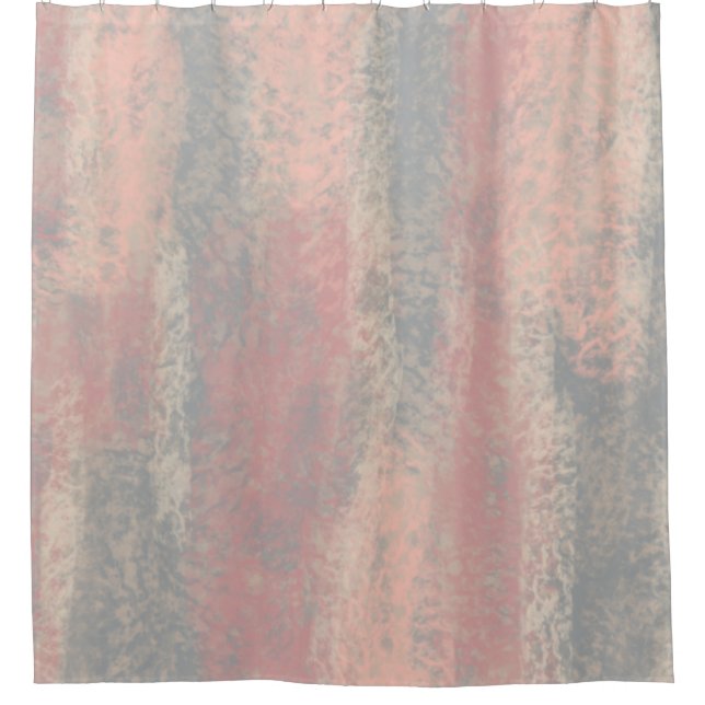 Abstract Soft Hues Gray Beige Pink Shower Curtain (Front)