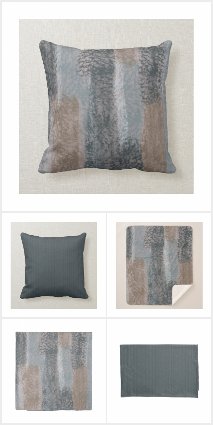 Abstract Soft Hues Gray Beige Steel Blue & Brown