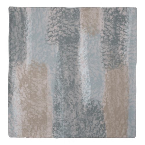 Abstract Soft Hues Gray Beige Steel Blue  Brown Duvet Cover