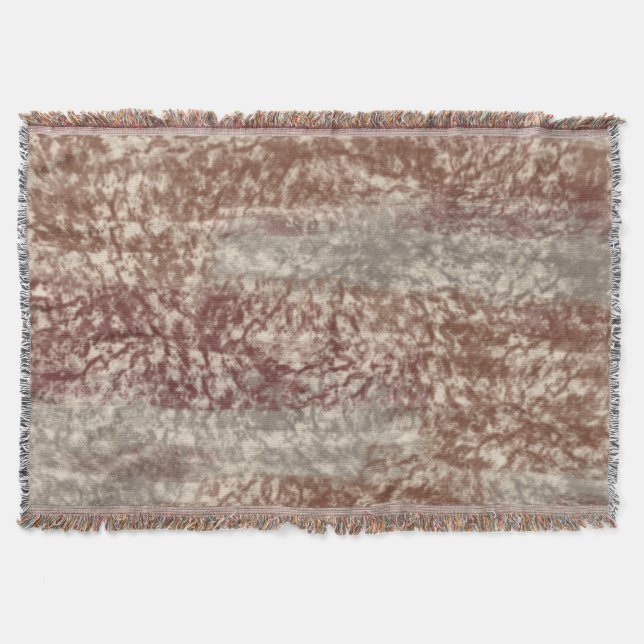 Abstract Soft Hues Gray Beige Wine & Chocolate Throw Blanket (Front)