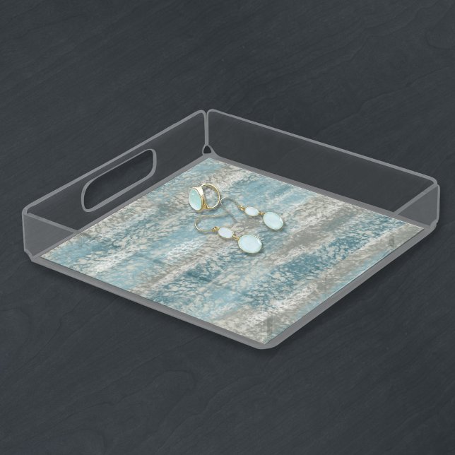 Abstract Soft Hues Gray Teal Acrylic Tray (Creator Uploaded)