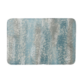 Abstract Soft Hues Gray Teal Bath Mat