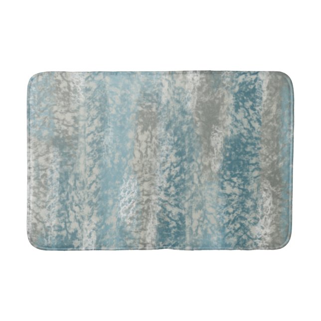 Abstract Soft Hues Gray Teal Bath Mat (Front)