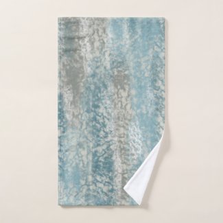Abstract Soft Hues Gray Teal Bath Towel Set