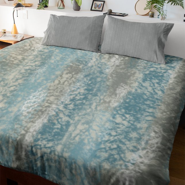 Abstract Soft Hues Gray Teal Duvet Cover (Creator Uploaded)