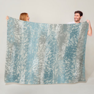Abstract Soft Hues Gray Teal Fleece Blanket