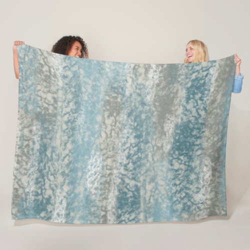 Abstract Soft Hues Gray Teal Fleece Blanket