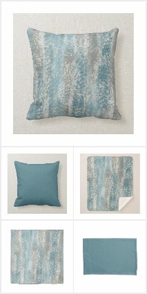 Abstract Soft Hues Gray Teal Home Decor