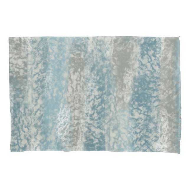 Abstract Soft Hues Gray Teal Pillow Case (Front-Left)