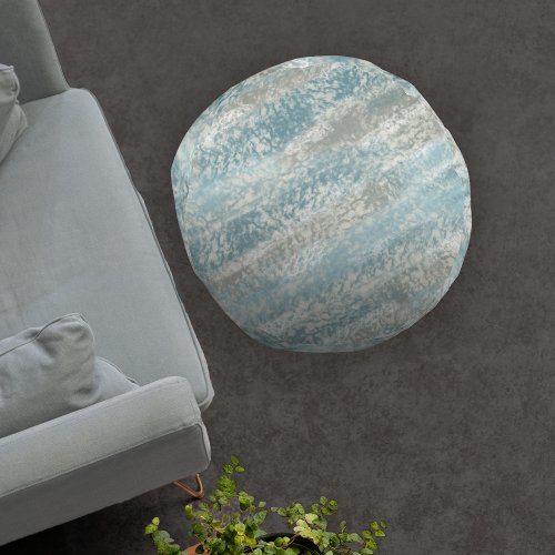 Abstract Soft Hues Gray Teal Pouf