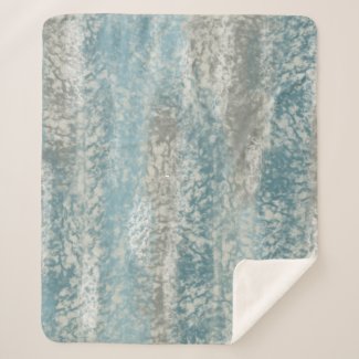 Abstract Soft Hues Gray Teal Sherpa Blanket