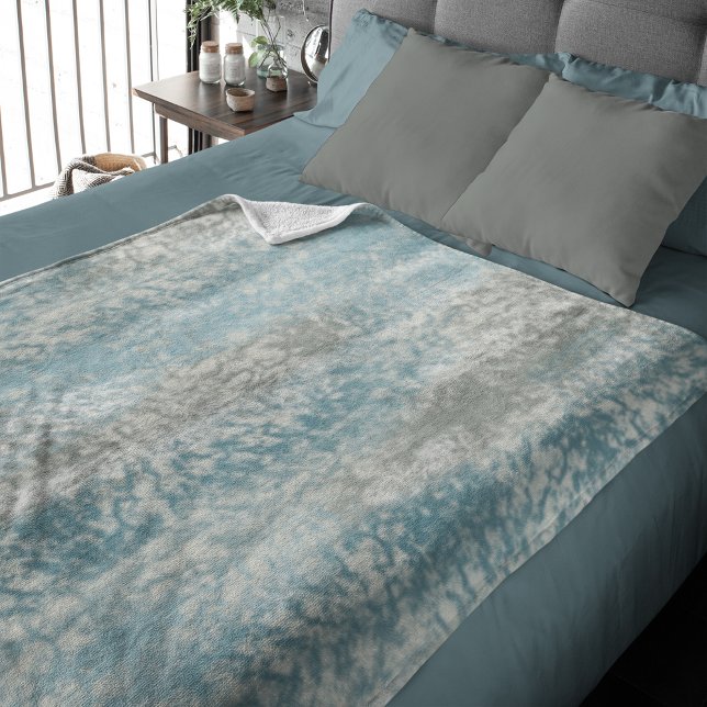 Abstract Soft Hues Gray Teal Sherpa Blanket (Creator Uploaded)