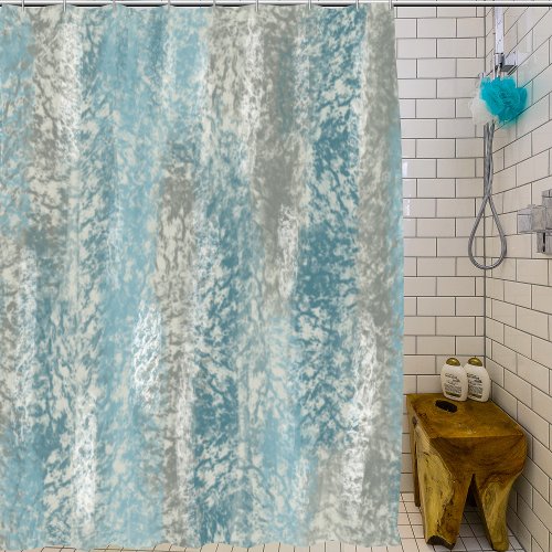 Abstract Soft Hues Gray Teal Shower Curtain