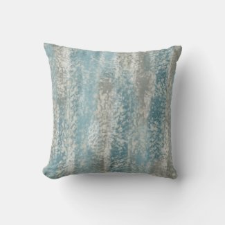 Abstract Soft Hues Gray Teal Throw Pillow