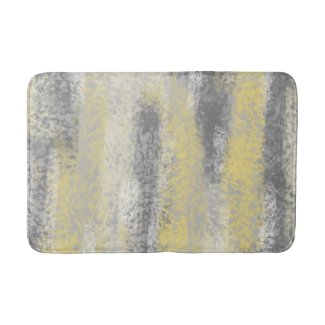 Abstract Soft Hues Gray Yellow Bath Mat