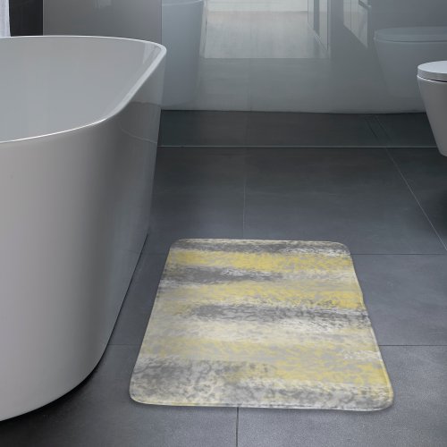 Abstract Soft Hues Gray Yellow Bath Mat