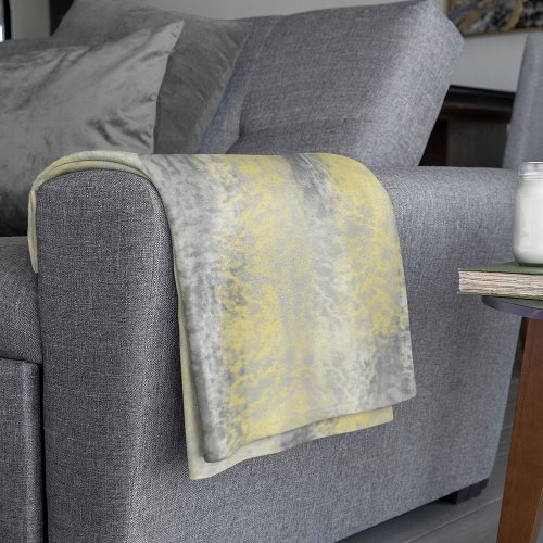 Abstract Soft Hues Gray Yellow Fleece Blanket