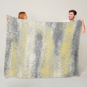 Abstract Soft Hues Gray Yellow Fleece Blanket