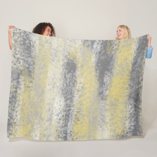 Abstract Soft Hues Gray Yellow Fleece Blanket