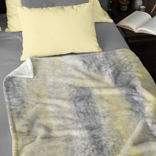 Abstract Soft Hues Gray Yellow Sherpa Blanket
