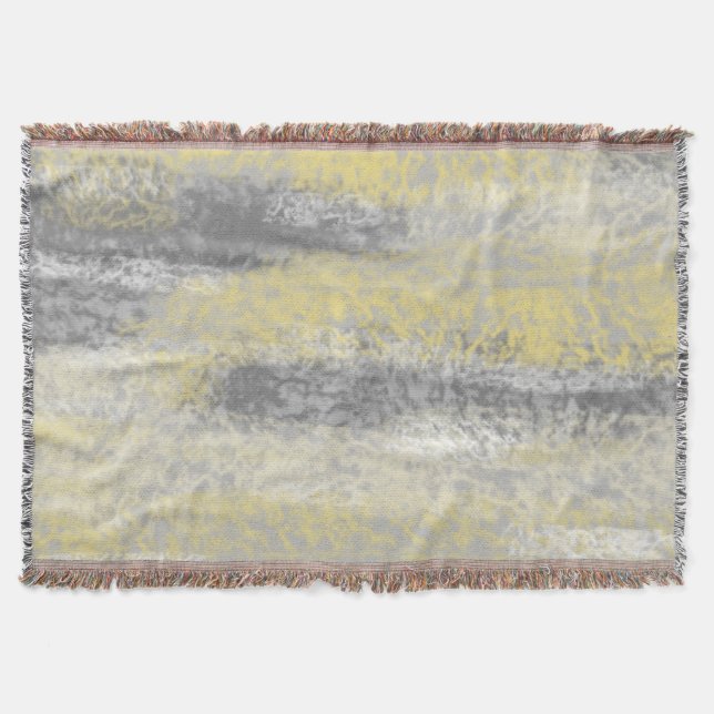 Abstract Soft Hues Gray Yellow Throw Blanket (Front)