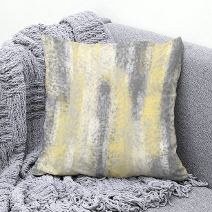Abstract Soft Hues Gray Yellow Throw Pillow