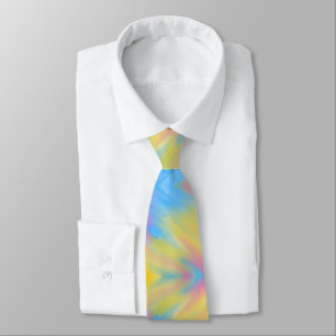 Abstract soft pastel blending holographic ink neck tie