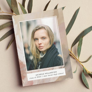 Abstract Soft Pastel Photo Graduation Announcement