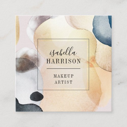 Abstract Soft Pastel Shapes Makeup Artist  Square Business Card