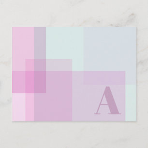 Abstract Soft Purple Pink Mauve Colors Monogram Postcard