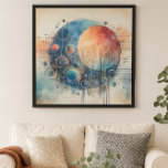 Abstract Solar System Digital Art  Framed Art