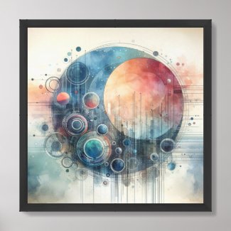 Abstract Solar System Digital Art 