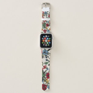 Abstract solid flowers arrangement, all over desig apple watch band