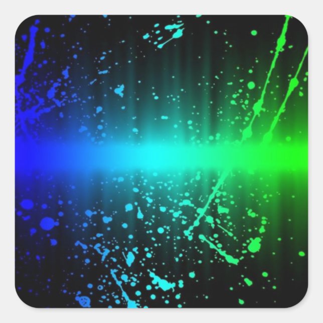Abstract Sound Waves In Motion Square Sticker (Front)