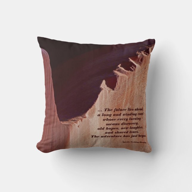 Abstract Southwest Apache Wedding Blessing Square  Throw Pillow (Front)