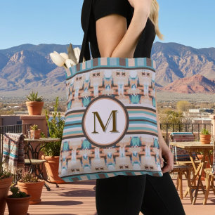 Abstract Southwest Blue and Brown Tote Bag