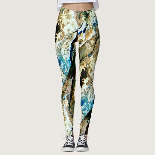 abstract southwestern rock art leggings