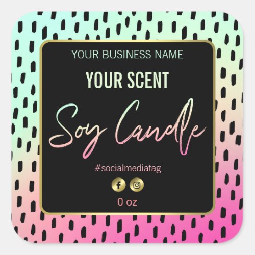Abstract Soy Candle Labels