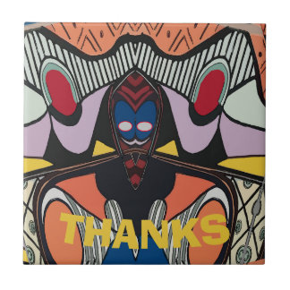 Abstract Space Alien Tile, edit text Ceramic Tile