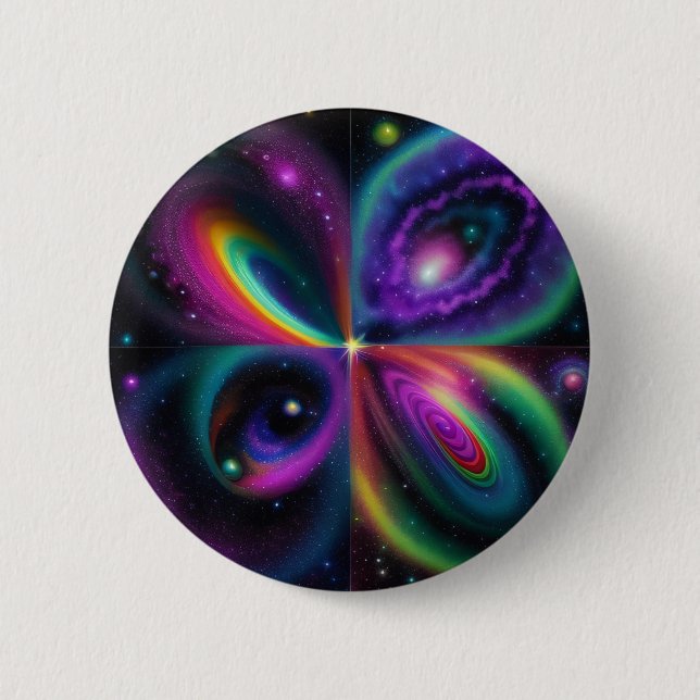 Abstract Space Art Button (Front)