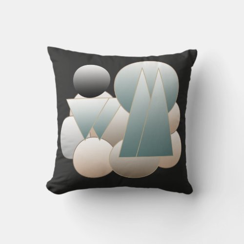 Abstract space art futuristic planet system throw pillow