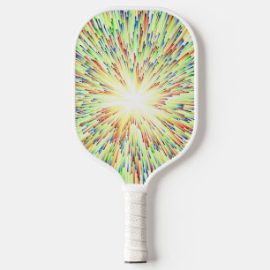 Abstract space bright green blast pickleball paddle