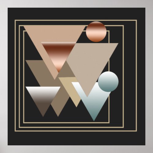 Abstract space modern geometric art poster